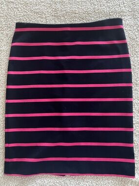 Navy and Hot Pink Striped Women’s Pencil Skirt